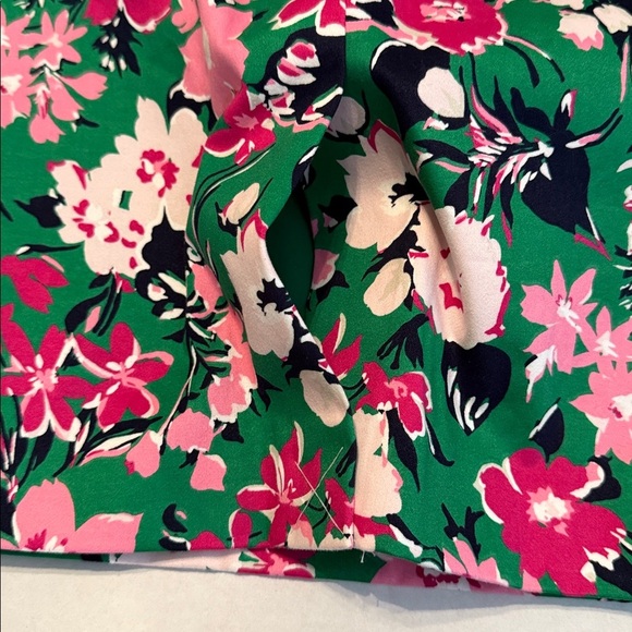 NWT J. Crew Factory Cotton Sateen Pencil Skirt Green & Pink Floral Size 0 - Picture 8 of 13